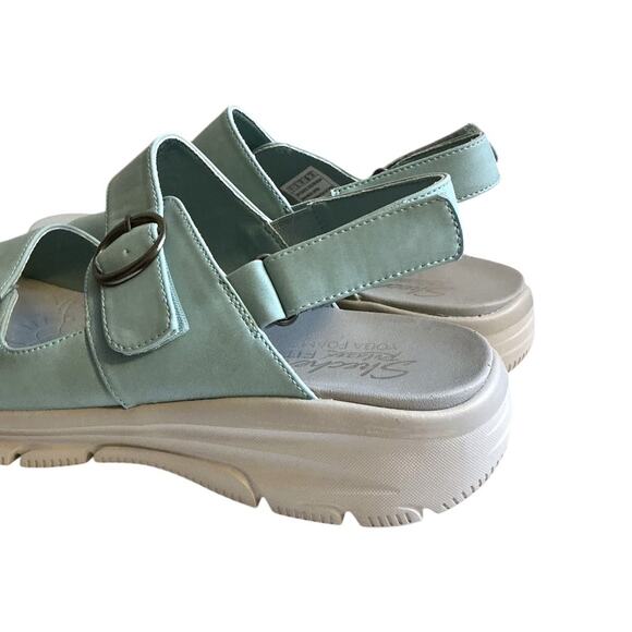 Skechers Easy Going SZ 11 Adjustable Vegan Sandals Certified Charm Aqua YogaFoam - Picture 7 of 13
